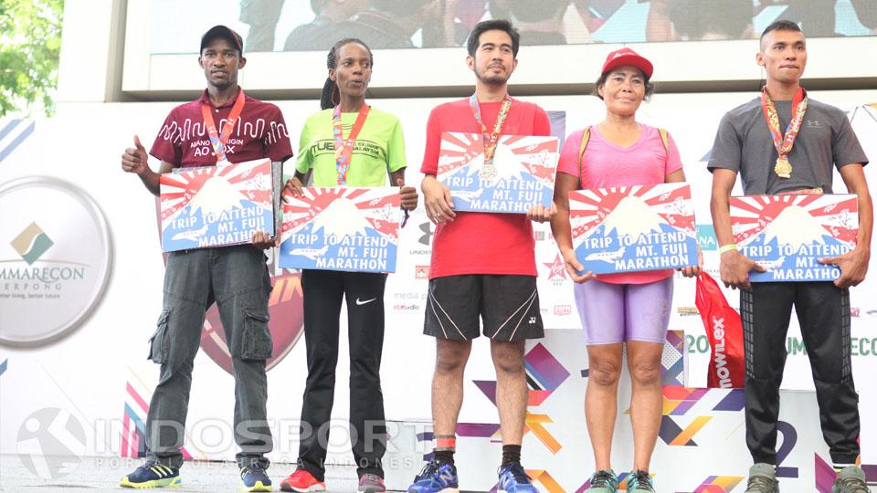 Para pemenang Serpong Green Warrior Run 2016 berhak mendapatkan tiket untuk lomba marathon di Jepang.